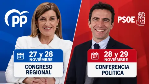 PP y PSOE ya ponen fecha a sus grandes citas internas en Cantabria: el mismo fin de semana de noviembre