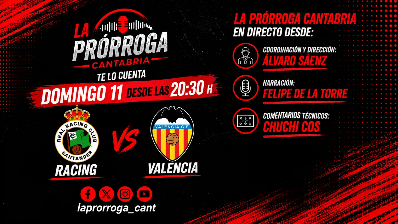 esRadio Cantabria narrará en directo el Racing-Valencia desde las 20.30 horas