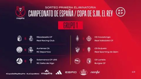 El Racing jugará la Copa ante el Ribadesella, el Laredo recibirá al Burgos y la Gimnástica a la UD Ourense